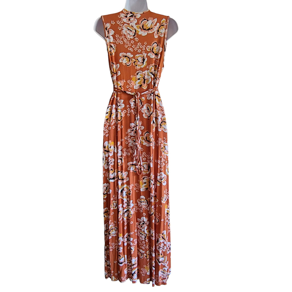 RACHEL PALLY Orange Floral Zahara Sleeveless Maternity‎ Maxi Dress Women's XS - Picture 3 of 15